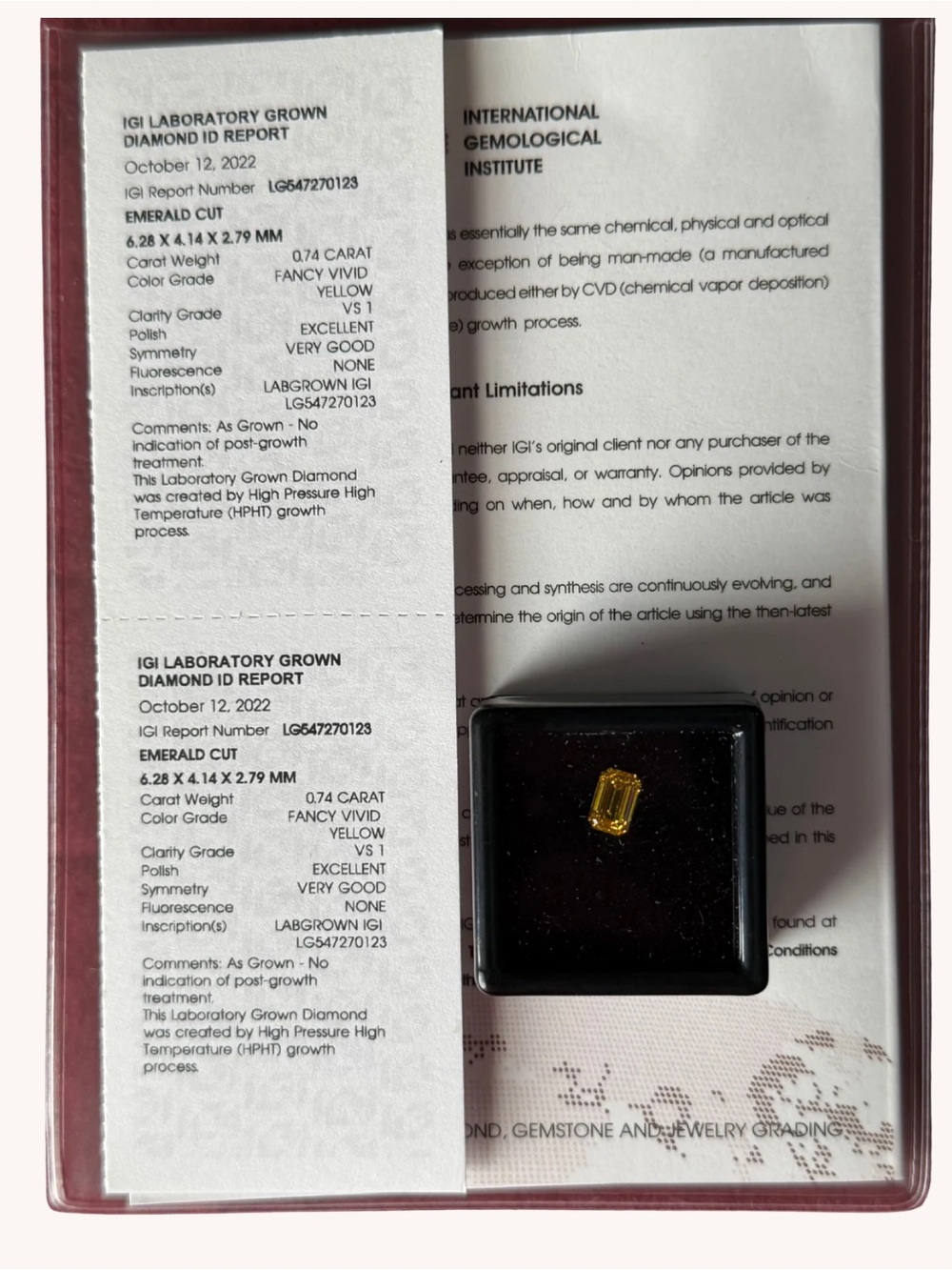 Fancy Vivid Yellow Emerald-Cut Diamond (Loose)